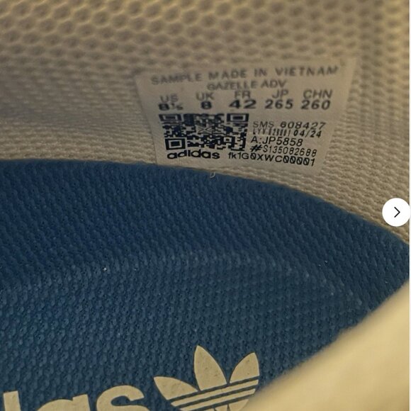 adidas Originals Gazelle ADV Crystal White Gum (Men\'s) 8.5 US 8 UK 42 EUR JP5858 main image 8